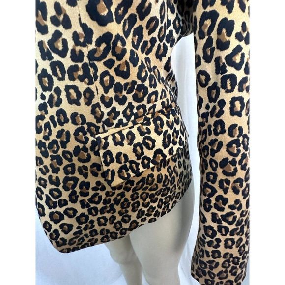 Michael Kors Women's Designer Leopard Blazer  Brown/Black Lined Size 6  #1170 - Picture 4 of 14